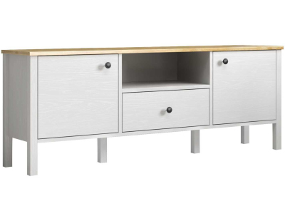 Meuble TV en aggloméré Frannie (Modèle 1 : 150 x 35 x 58 cm)