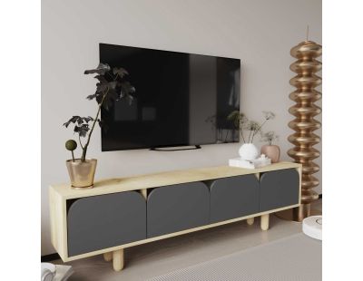 Meuble TV en aggloméré Lazio (Anthracite et chêne)