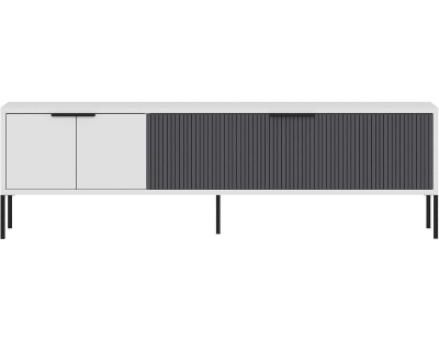 Meuble TV en aggloméré Noah (Blanc et anthracite)