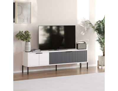 Meuble TV en aggloméré Noah (Blanc et anthracite)