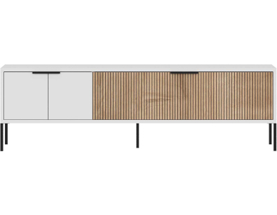 Meuble TV en aggloméré Noah (Blanc et bois)