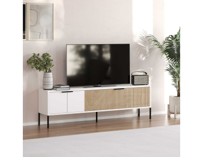 Meuble TV en aggloméré Noah (Blanc et bois)