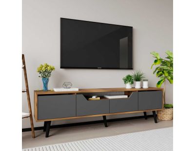 Meuble TV en aggloméré 180 x 29.8 x 48 cm Roma (Anthracite et noyer)