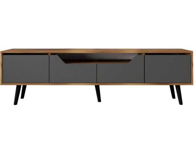 Meuble TV en aggloméré 180 x 29.8 x 48 cm Roma (Anthracite et noyer)
