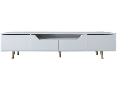 Meuble TV en aggloméré 180 x 29.8 x 48 cm Roma (Blanc)