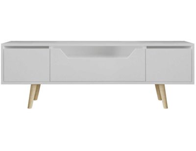 Meuble TV en aggloméré 150 x 29.8 x 53 cm Roma (Blanc)