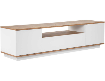 Meuble TV en aggloméré Veramont (Blanc et Pin)