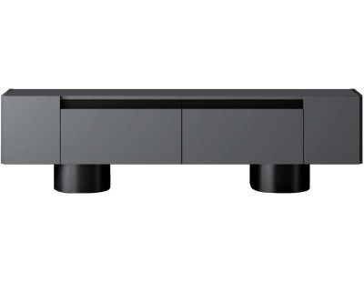 Meuble TV en aggloméré et métal Bohem (Anthracite et Noir)