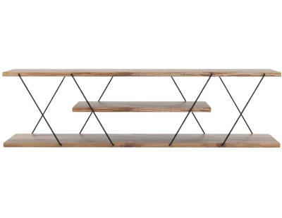 Meuble tv en aggloméré et métal Canaz (Beige, Noir)