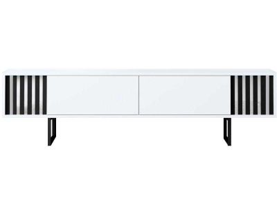 Meuble TV en aggloméré et métal Chrome Line (Blanc)