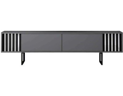 Meuble TV en aggloméré et métal Chrome Line (Anthracite)