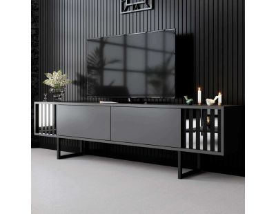 Meuble TV en aggloméré et métal Chrome Line (Anthracite)