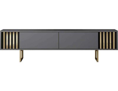 Meuble TV en aggloméré et métal Gold Line (Anthracite)