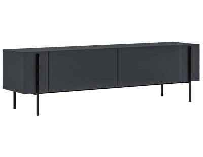 Meuble TV en aggloméré et métal Herman (Anthracite)