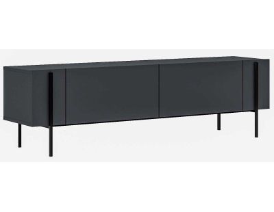 Meuble TV en aggloméré et métal Herman (Anthracite)