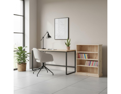 Meuble bibliothèque en épicéa brut