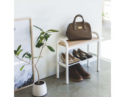 Meuble à chaussures en acier Tower shoe (Blanc)