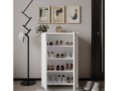 Meuble à chaussures 2 portes en aggloméré Venedik (Blanc)