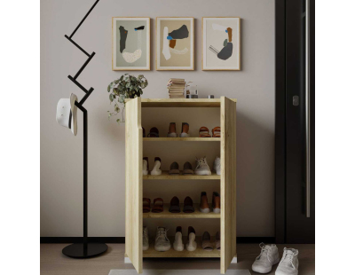 Meuble à chaussures 2 portes en aggloméré Venedik (Chêne)