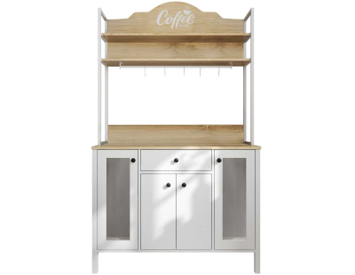 Meuble de cuisine bar à café 120 x 50 x 210 cm Frannie (Blanc)