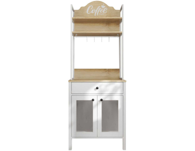 Meuble de cuisine bar à café en aggloméré Frannie (Blanc)