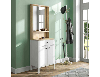 Meuble d'entrée en aggloméré Frannie (2 portes et 1 tiroir)