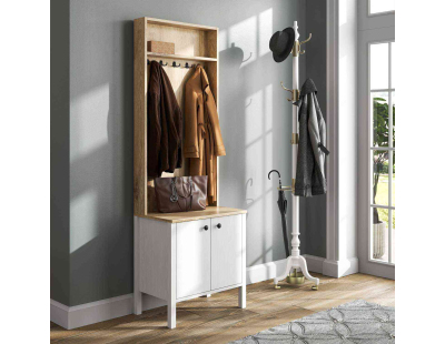 Meuble d'entrée en aggloméré Frannie (2 portes et patères)
