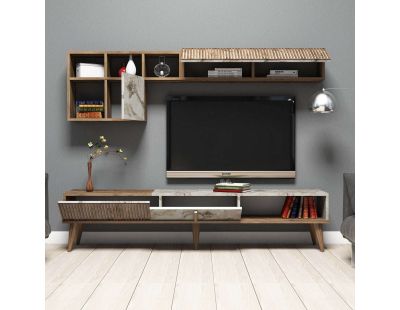 Meuble TV avec étagère en aggloméré Milan