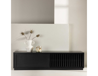 Meuble TV 2 portes 180 x 40 x 45 cm Lugo (Noir)