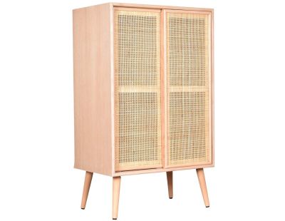Meuble 2 portes en MDF et rotin tressé Roro