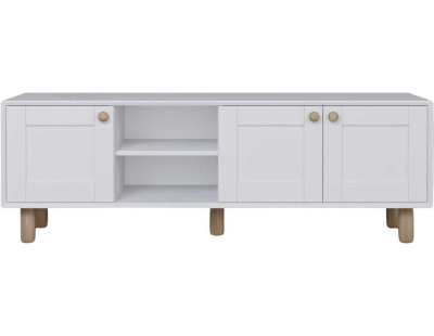 Meuble TV 3 portes en aggloméré Bohemian (Blanc)