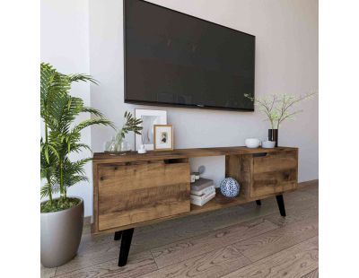 Meuble TV 2 portes en aggloméré Siena (Noyer)