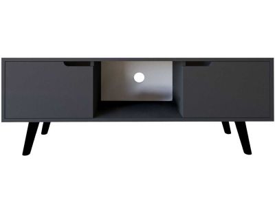 Meuble TV 2 portes en aggloméré Siena (Anthracite)