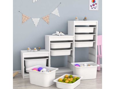 Meuble de rangement escalier 9 tiroirs Swiss (Blanc)