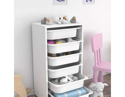 Meuble de rangement 6 tiroirs Bronz (Blanc)