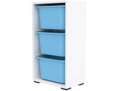 Meuble de rangement 3 tiroirs Bronz (Blanc et bleu)