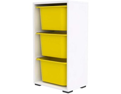 Meuble de rangement 3 tiroirs Bronz (Blanc et jaune)