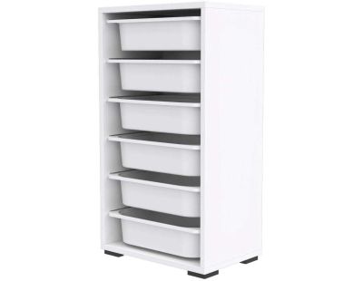Meuble de rangement 6 tiroirs Bronz (Blanc)