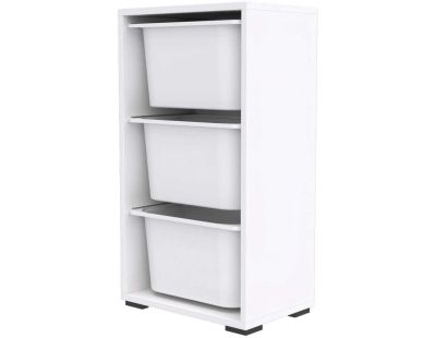 Meuble de rangement 3 tiroirs Bronz (Blanc)