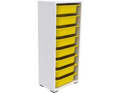 Meuble de rangement 8 tiroirs Cara (Blanc et jaune)