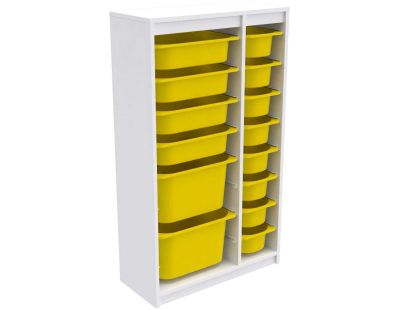 Meuble de rangement 14 tiroirs Montana (Blanc et jaune 2)