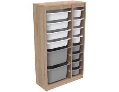 Meuble de rangement 14 tiroirs Montana (Sonomo, blanc et bleu)