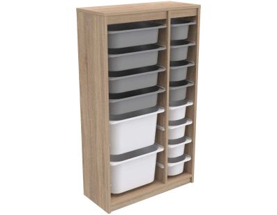 Meuble de rangement 14 tiroirs Montana (Sonomo, gris et blanc)
