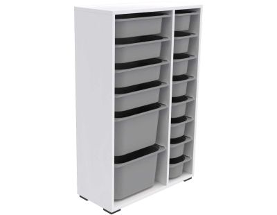 Meuble de rangement 14 tiroirs Rine (Blanc et gris 2)