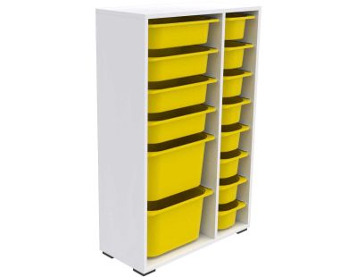 Meuble de rangement 14 tiroirs Rine (Blanc et jaune 2)