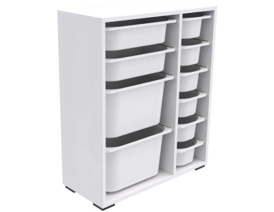 Meuble de rangement 10 tiroirs Zen (Blanc)