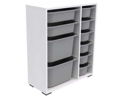 Meuble de rangement 10 tiroirs Zen (Blanc et gris 2)