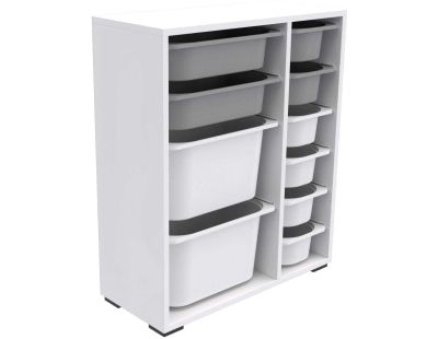 Meuble de rangement 10 tiroirs Zen (Blanc et gris 3)