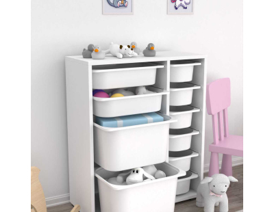 Meuble de rangement 10 tiroirs Zen (Blanc)