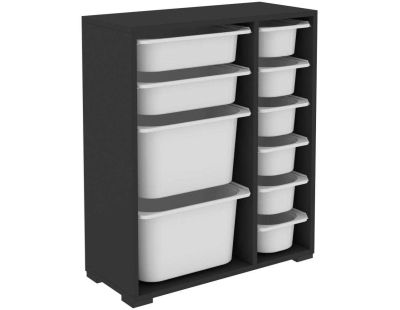 Meuble de rangement 10 tiroirs Zen (Noir et blanc)